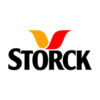 STORCK Logo mit stilisiertem Flügel-Symbol in Orange und Rot