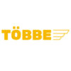 Gelbes TÖBBE-Logo mit Firmenname und stilisierten Linien als Markenzeichen des Unternehmens